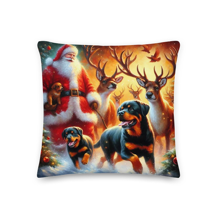 Rottweiler - Santa's Festive Friends Pillow product image (1)