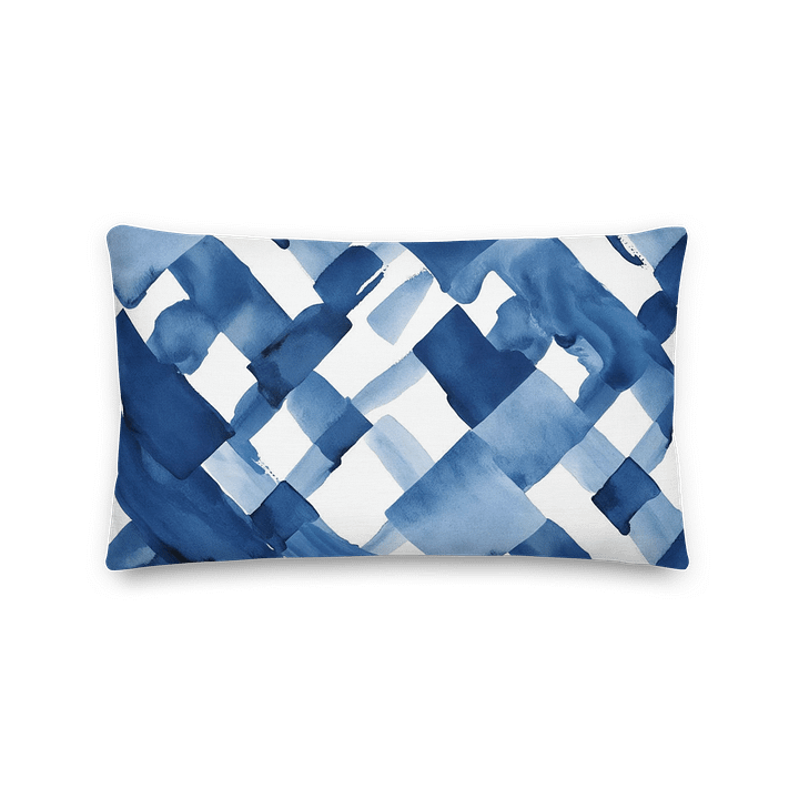 Blue Watercolor Grid Premium Pillow product image (2)