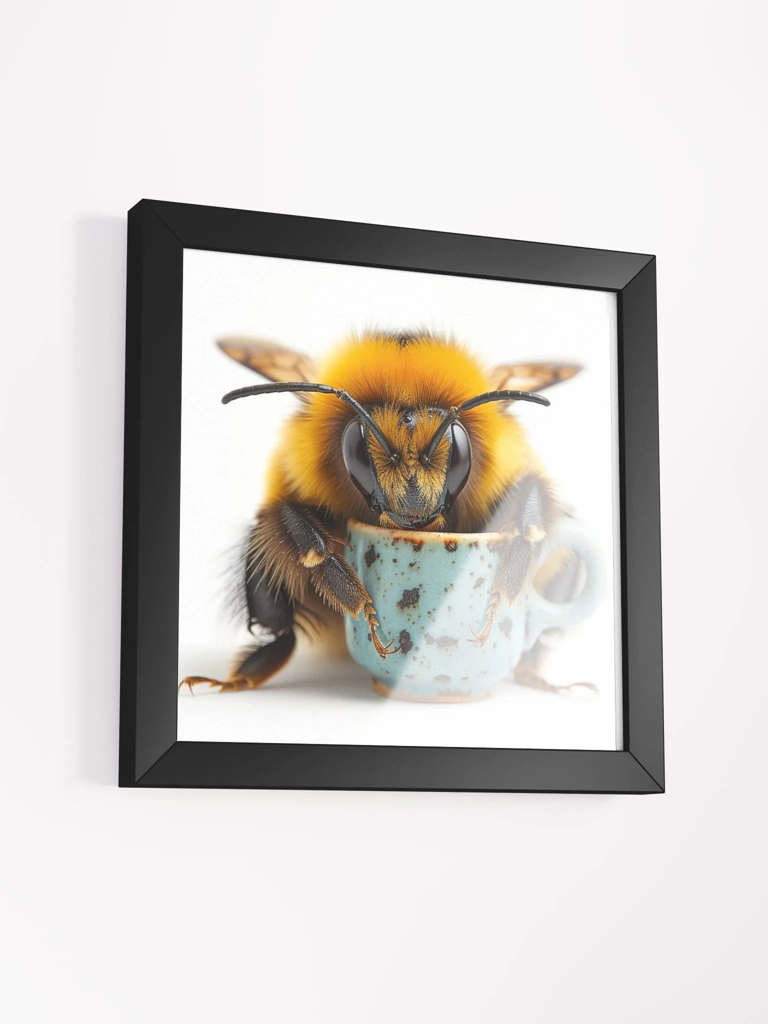 Cute Coffee Lover Honey Bee Framed Wall Art product image (4)