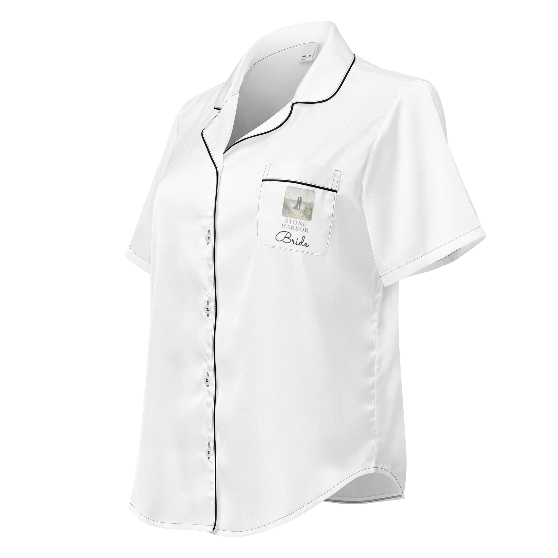 Stone Harbor Bride Women's Short Sleeve Pajama Top product image (2)