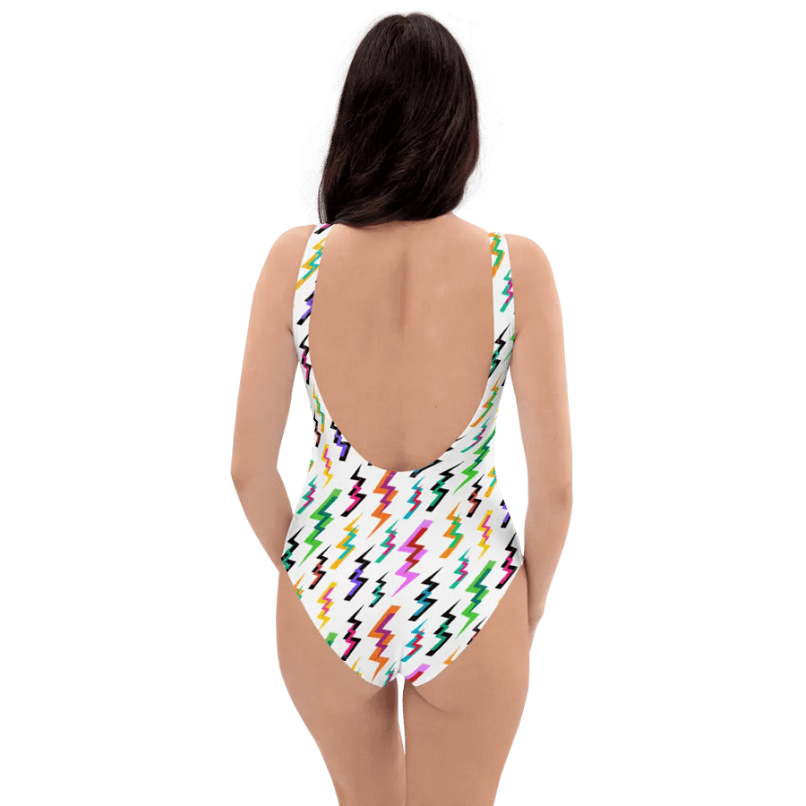 Lightening Bolts 1980s Pattern, Rainbow Color Swimsuit product image (1)