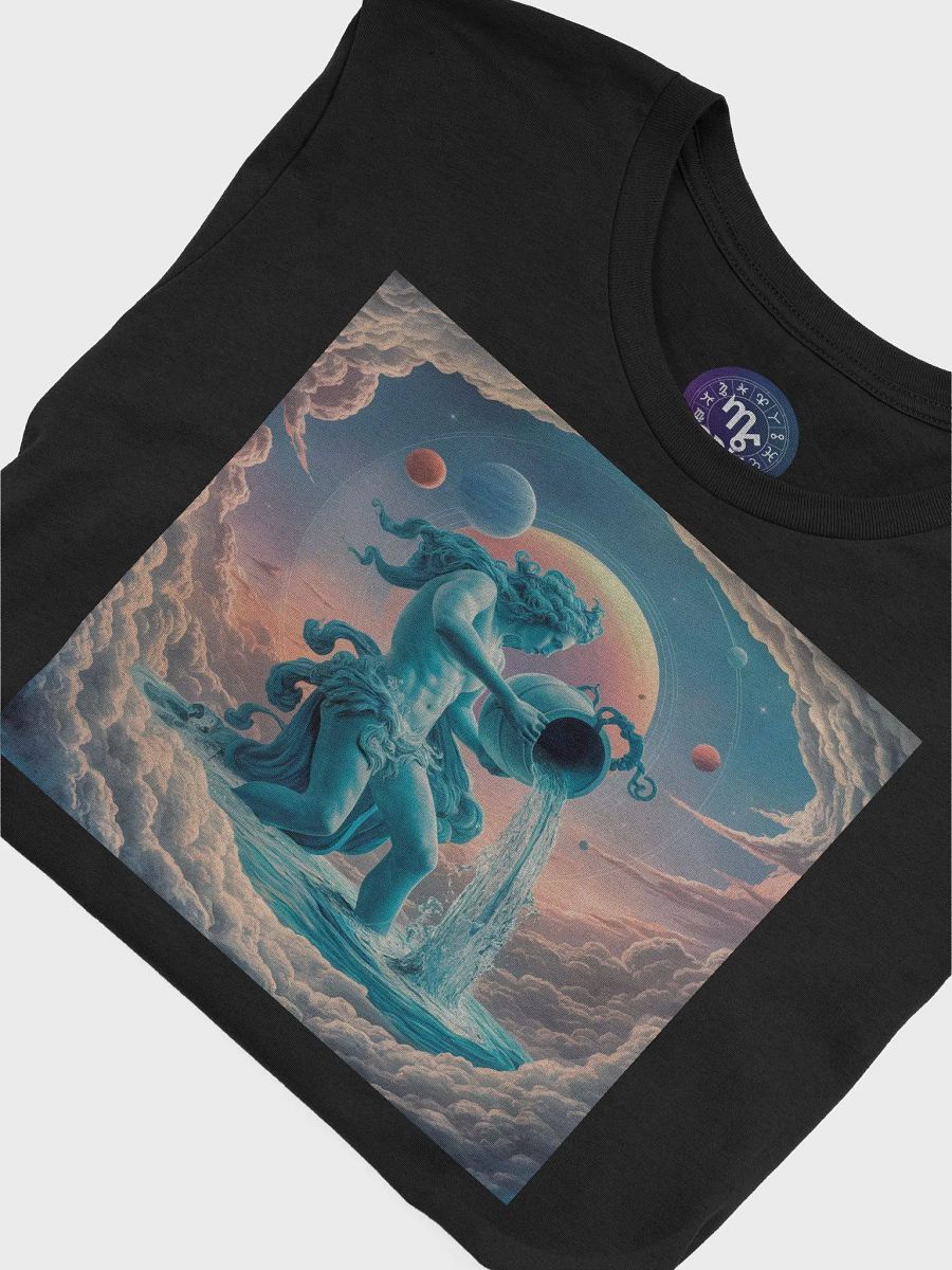 Aquarius Zodiac Unisex Supersoft T-Shirt with Cosmic Design product image (7)