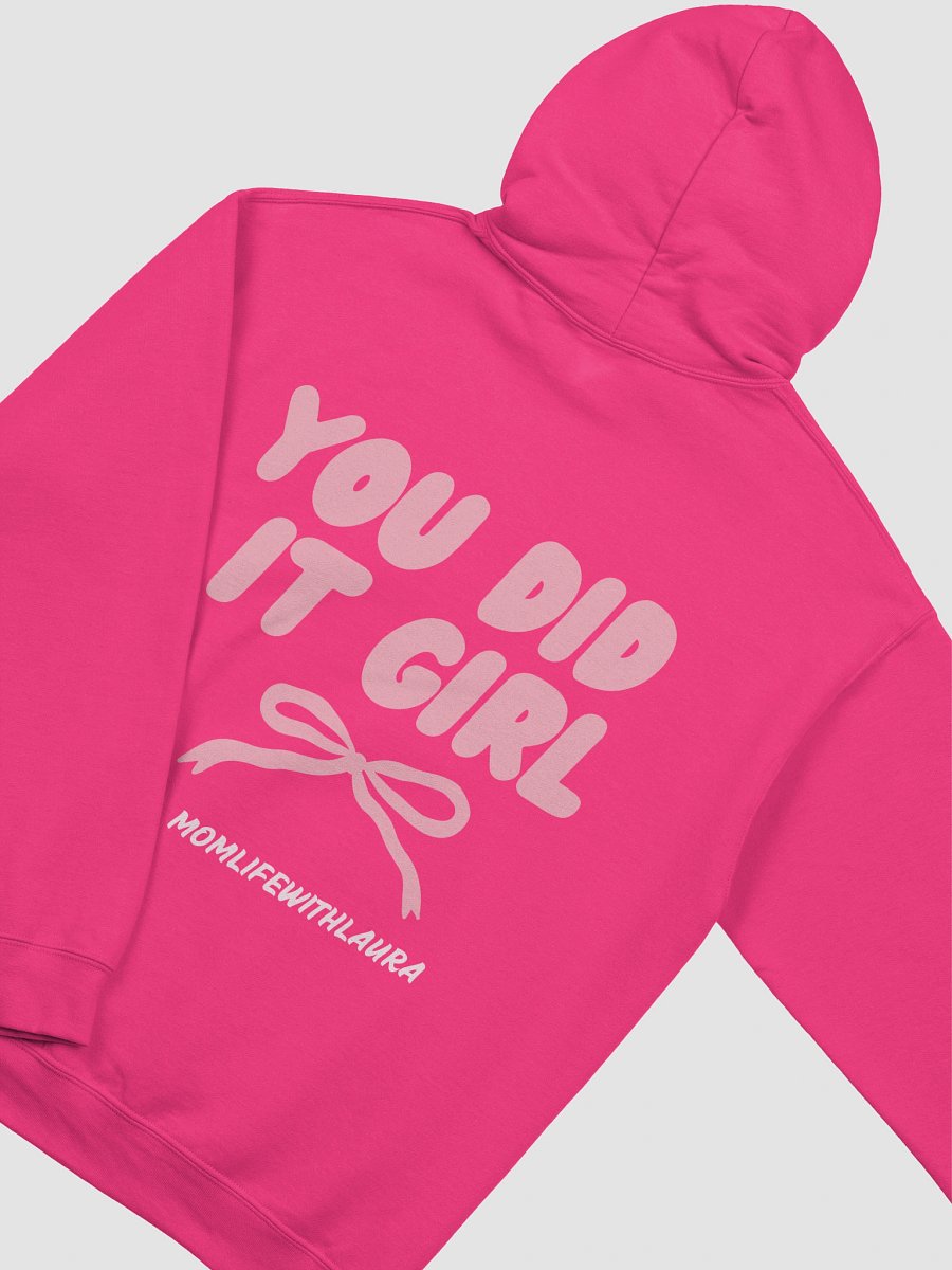 You Did it Girl Bow Hoodie - Pink/Hot Pink product image (4)