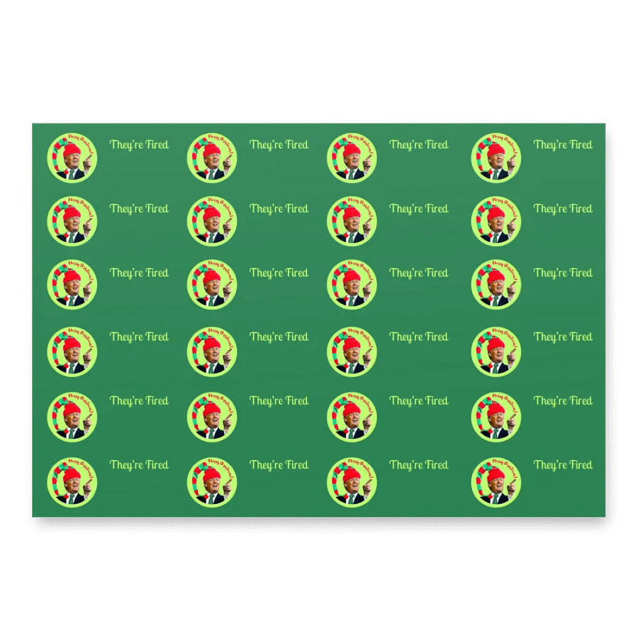 Trump Christmas Wrap: ‘Merry Christmas, They’re Fired! 3-Sheets! product image (2)