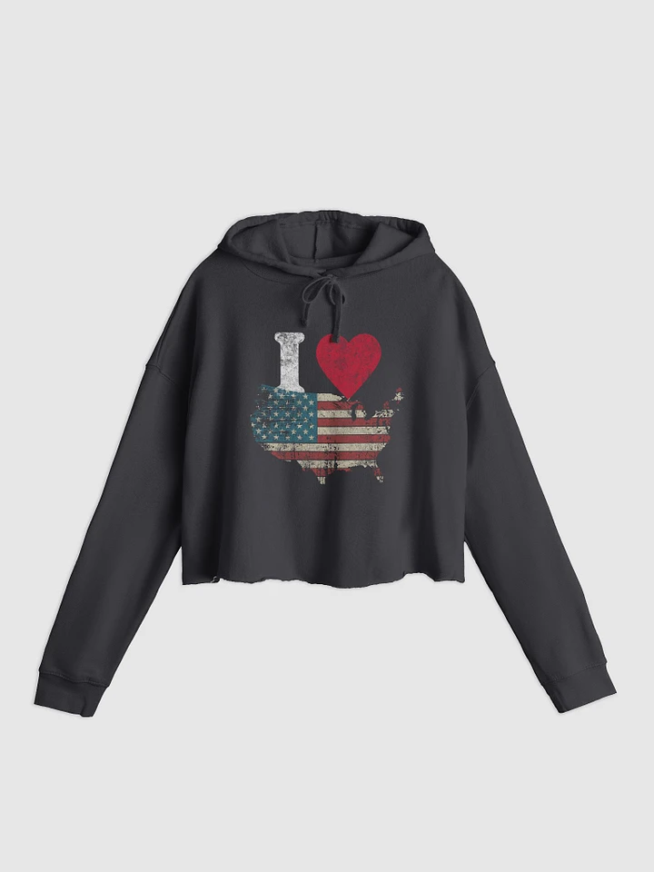 I Love USA - Crop Top Hoodie product image (1)