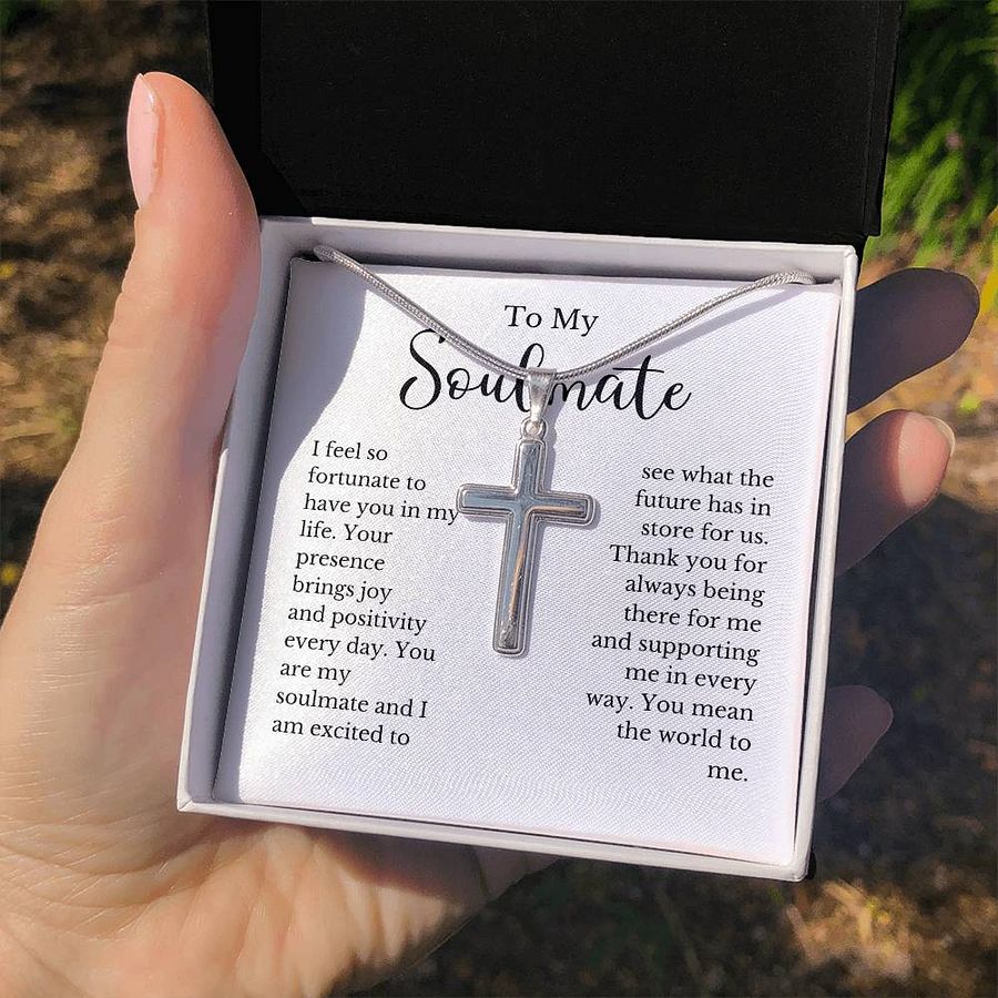 Soulmate Cross Necklace - You Mean The World To Me product image (3)
