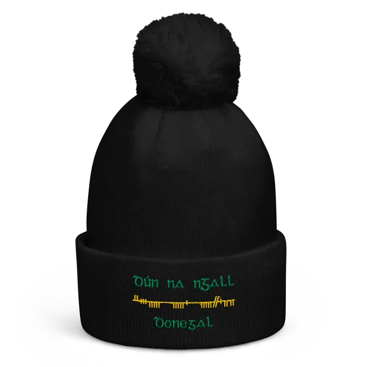 Donegal/Dún na nGall, Orthodox Ogham embroidered Pom-Pom Beanie product image (1)