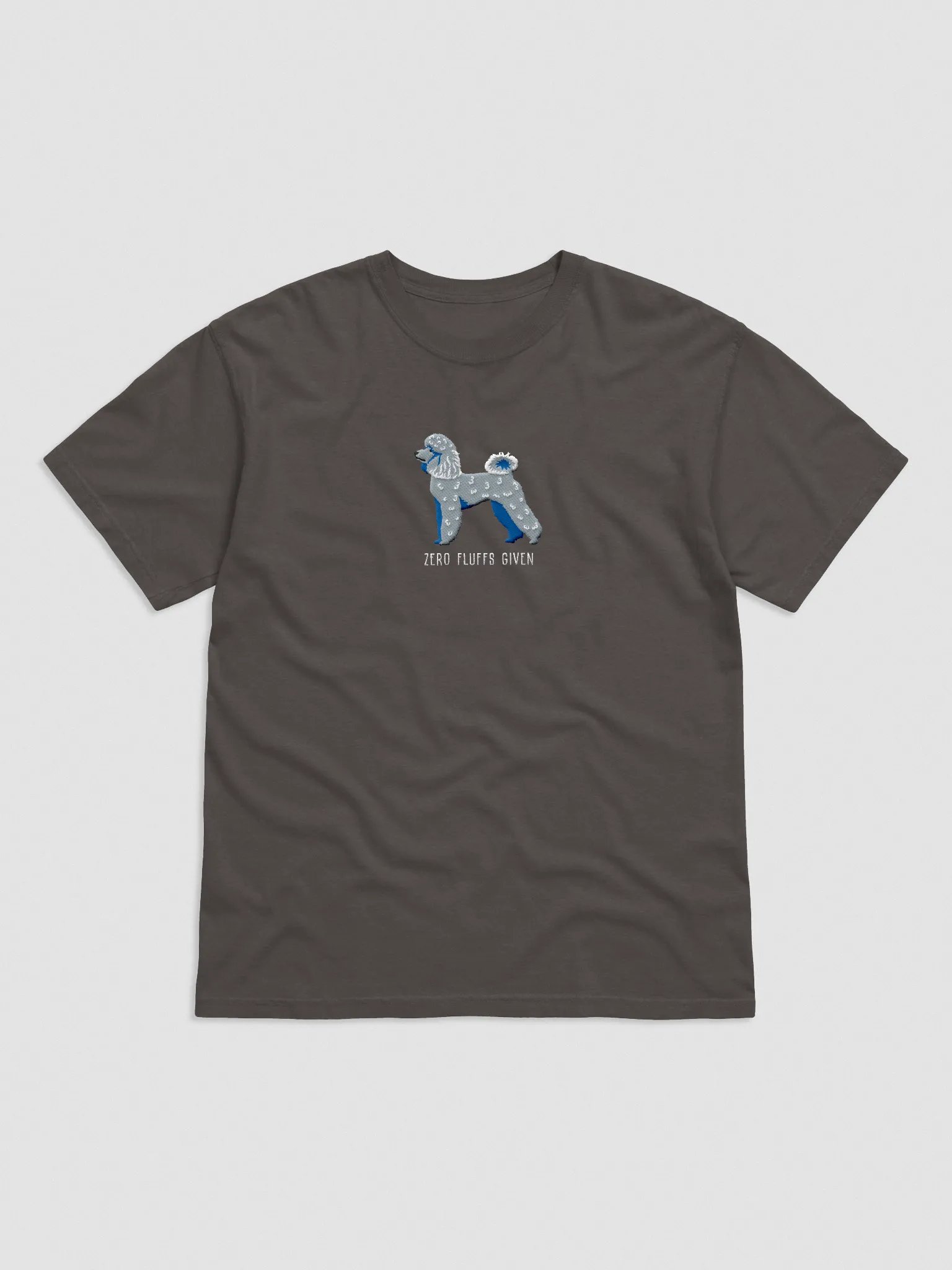 Zero Fluffs Given T-Shirt(Embroidered) of a Miniature Poodle(Blue) product image (4)