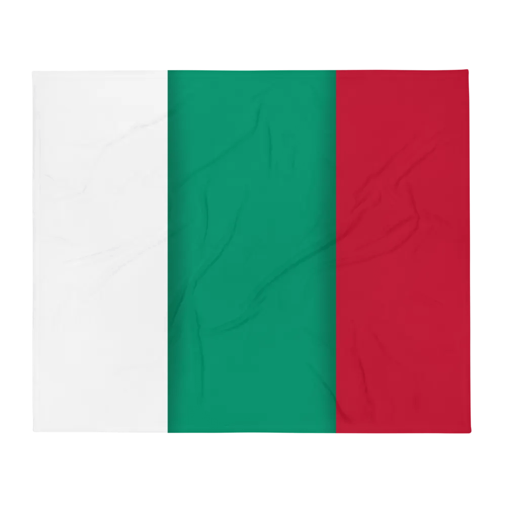 White Green Red Flag Colored Throw Blanket product image (2)