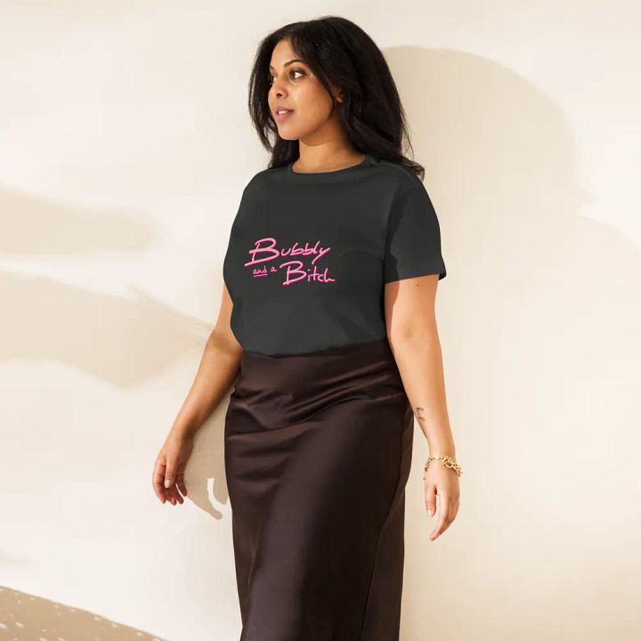 Bubbly and a B*tch (pink shadow design) printed waist-length tee product image (38)