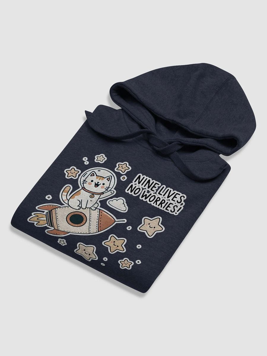 Nine lives, no worries dark hoodie product image (6)