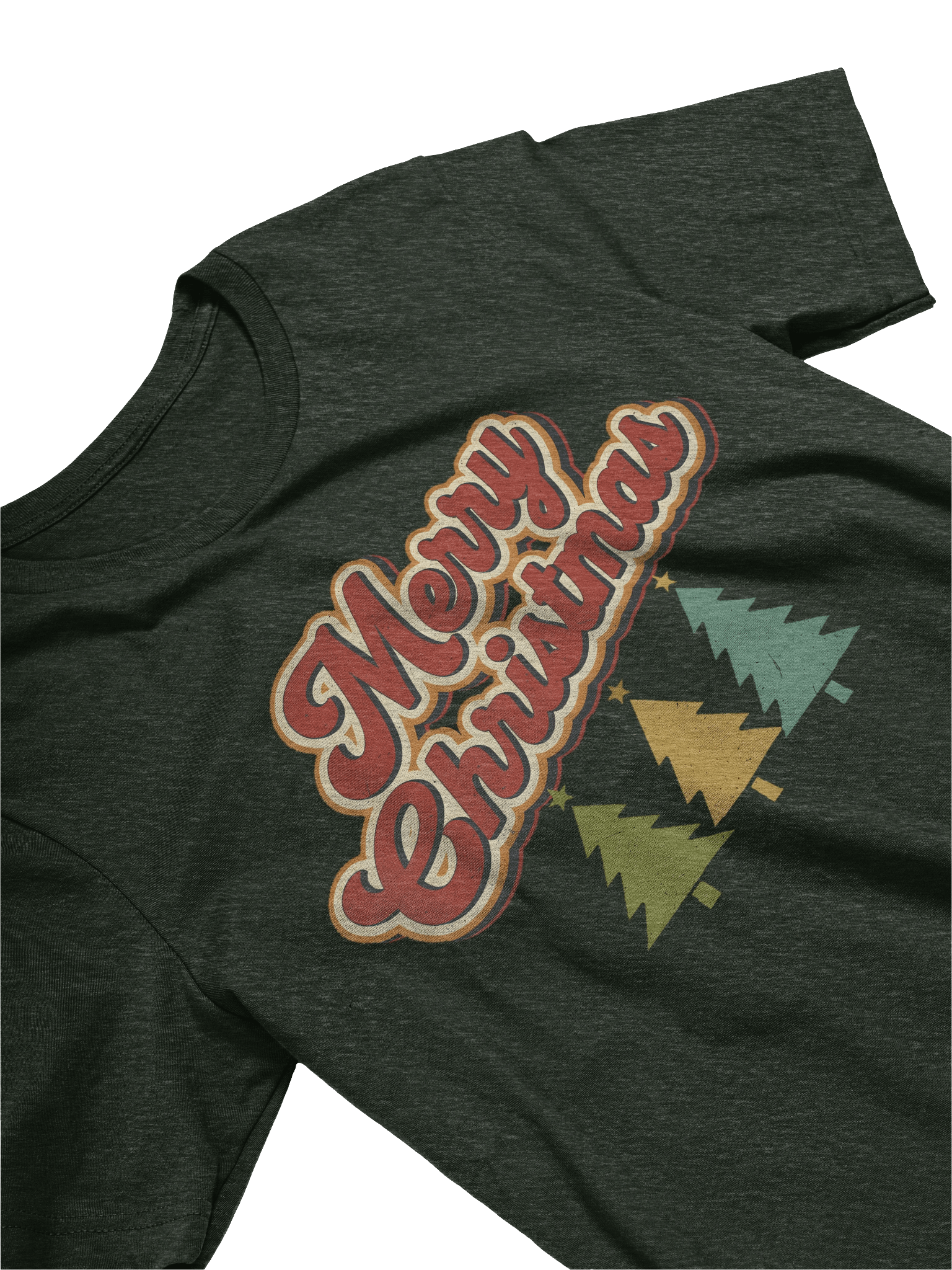 Vintage Merry Christmas T-Shirt – Retro Holiday Tee with Christmas Trees, Festive Winter Gift Shirt product image (15)