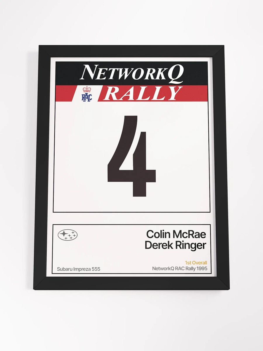 Framed A3 Print / Colin McRae : 1995 NetworkQ RAC Rally Number 4 product image (4)