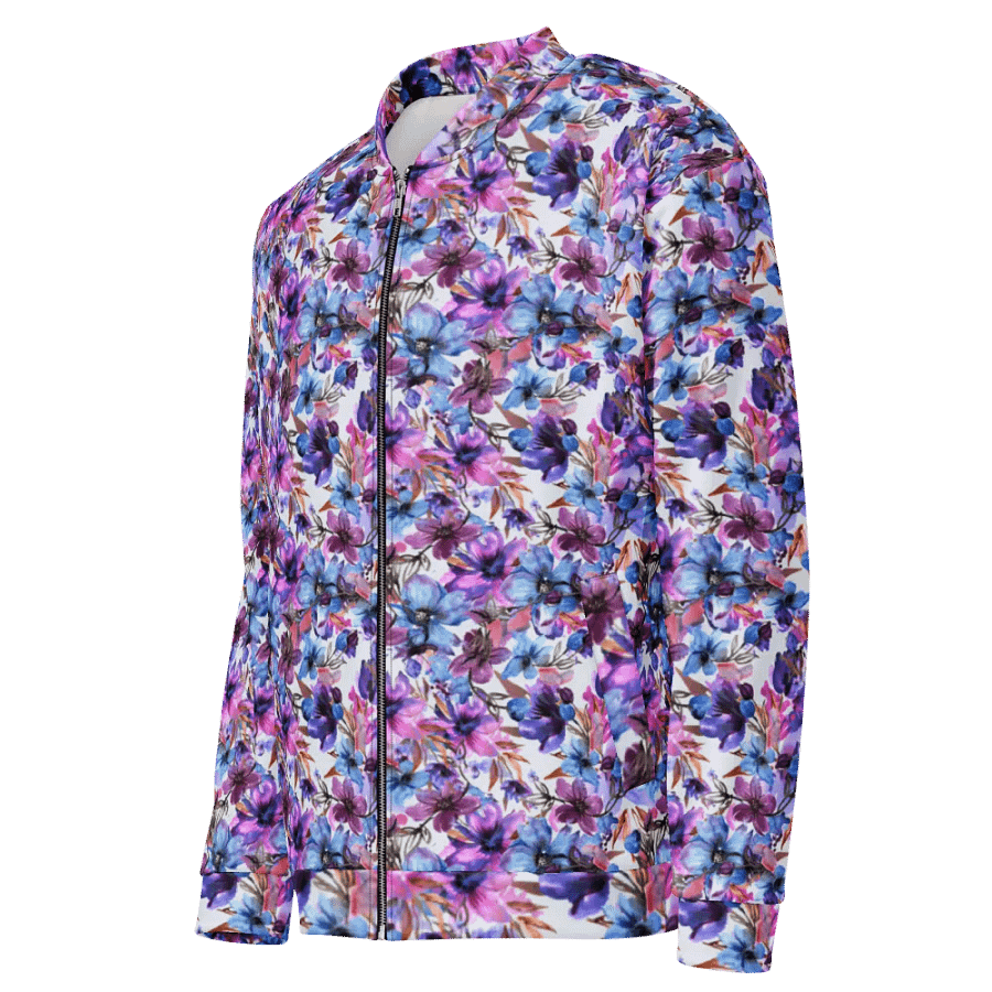 Purple Flowers Bomber Jacket product image (3)