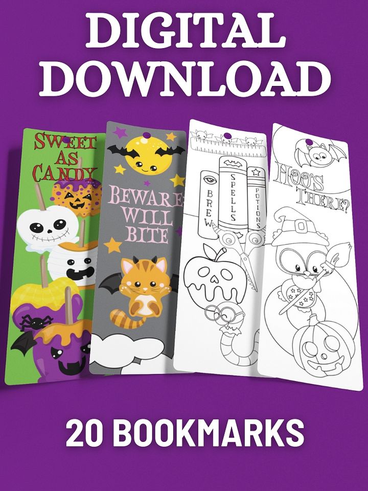 Printable Halloween Coloring Bookmarks - 2