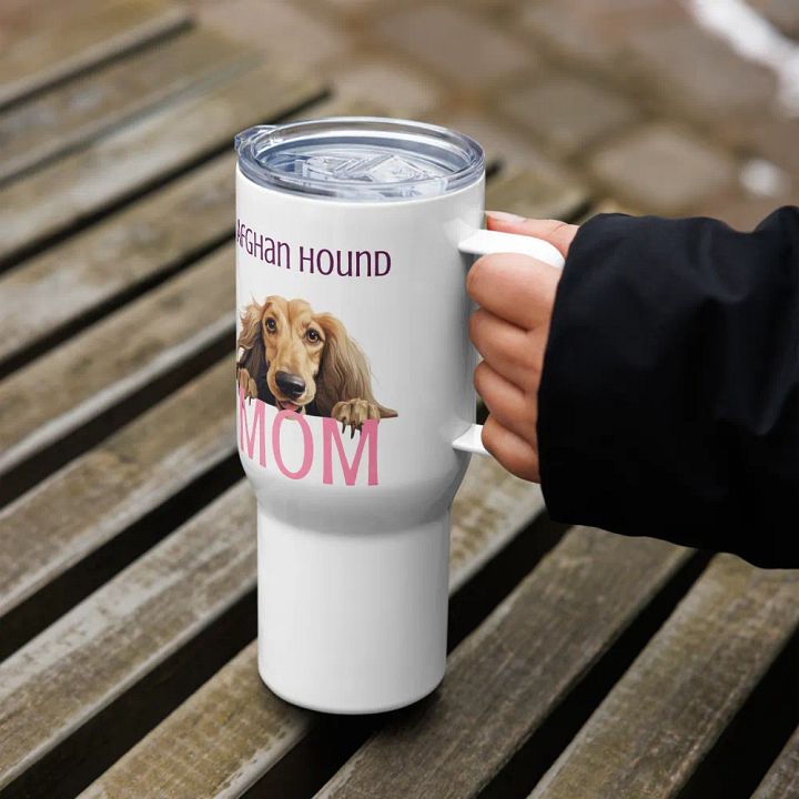 Afghan Hound Pup Mom Love Travel Mug product image (1)