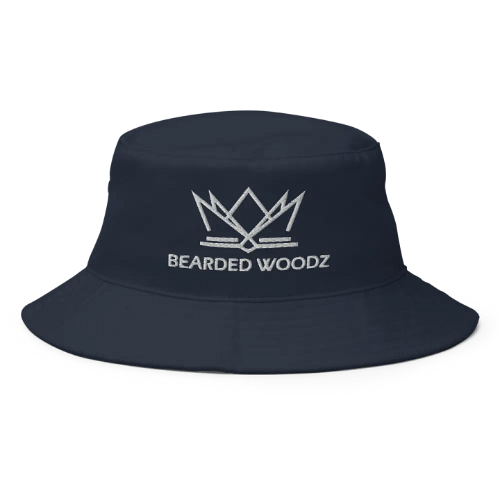 Bearded Woodz Navy Bucket Hat (White Embroidery) product image (1)