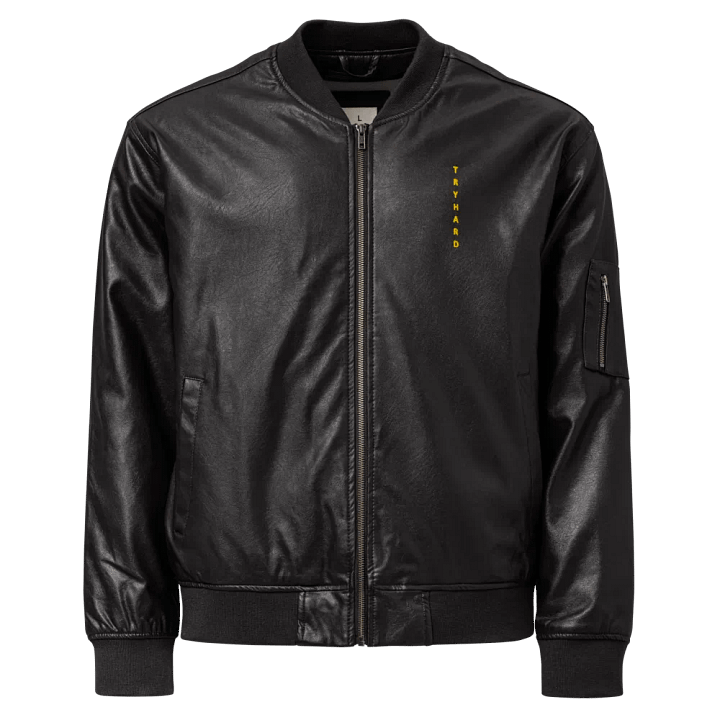 TRYHARD Leather Bomber Jacket product image (1)