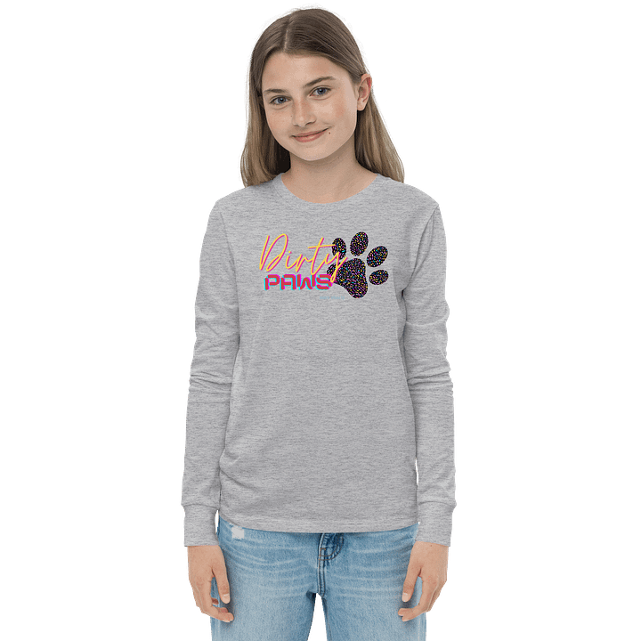 Dirty Paws Long Sleeve Tee - Pink Youth product image (1)