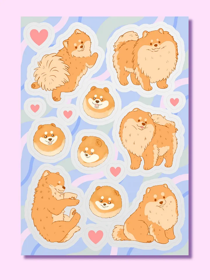 Pomeranian Poses Sticker Sheet product image (1)