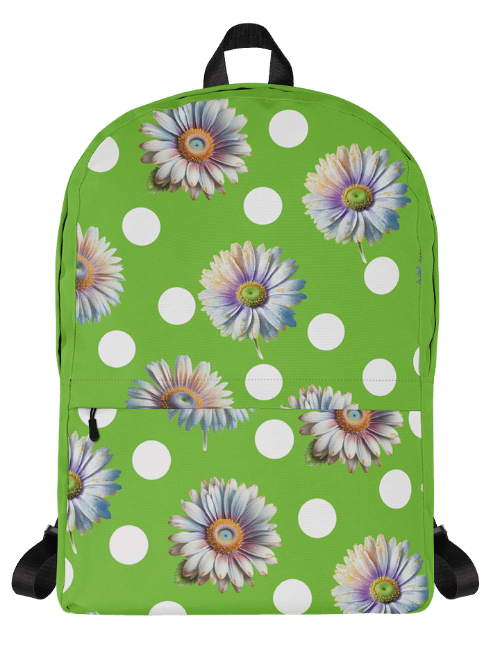 Lime Green Daisy & Dots Backpack product image (1)