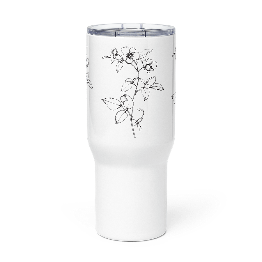 Black & White Floral Delight Travel Mug product image (3)