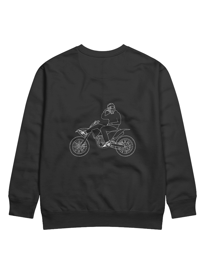 Bike and signature outline (White) | Crewneck product image (1)
