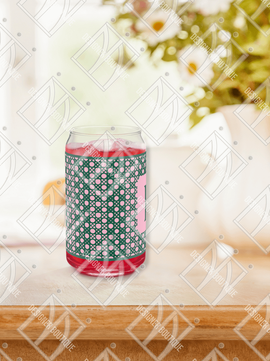 Verdant Garden Monogram B Can-Shaped Glass product image (3)
