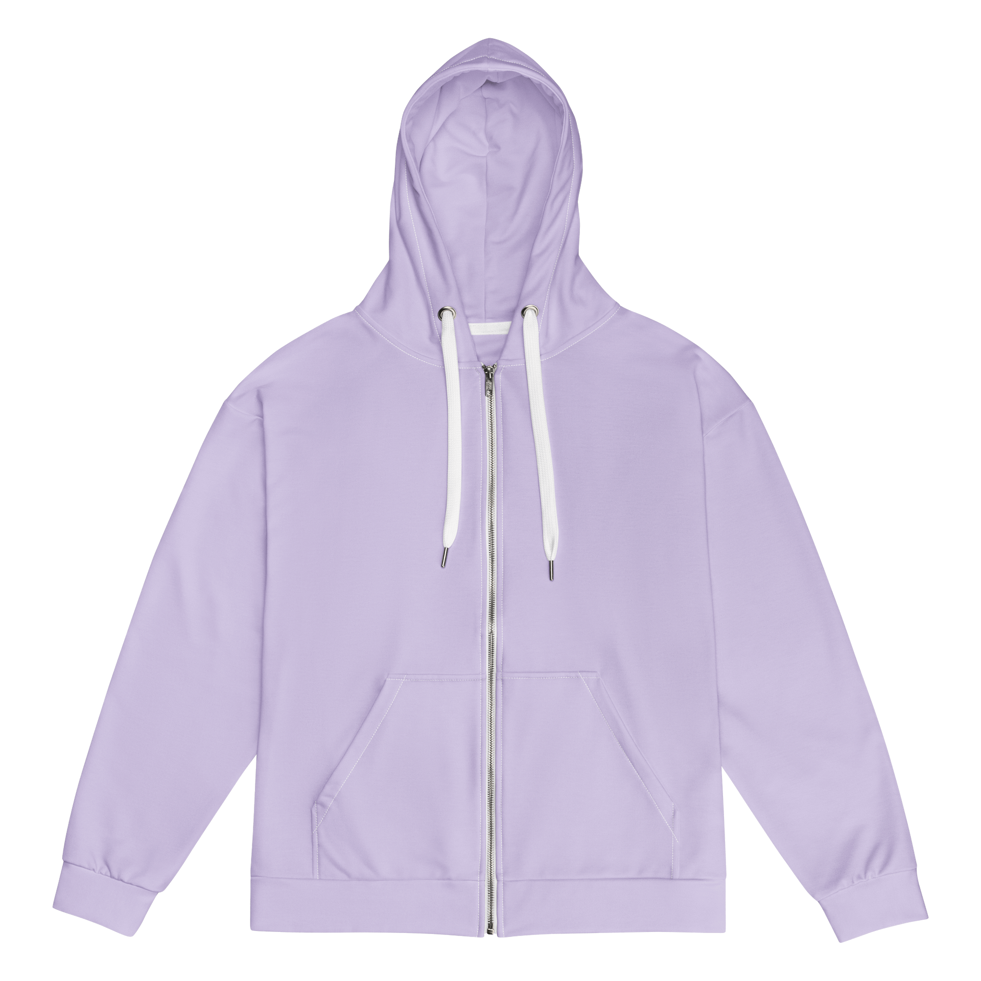 Soft Lilac Solid Color Eco Friendly Unisex Zip Hoodie product image (1)