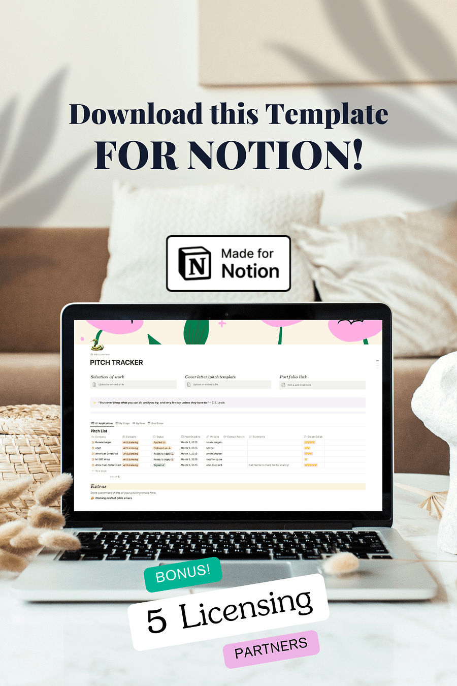 Notion Template – Pitch Tracker product image (1)