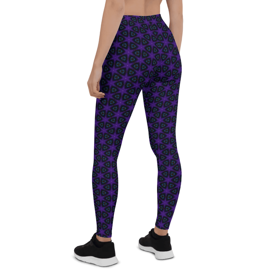 Celestial Geo Star Women's Leggings – Purple & Blue Modern Design product image (6)