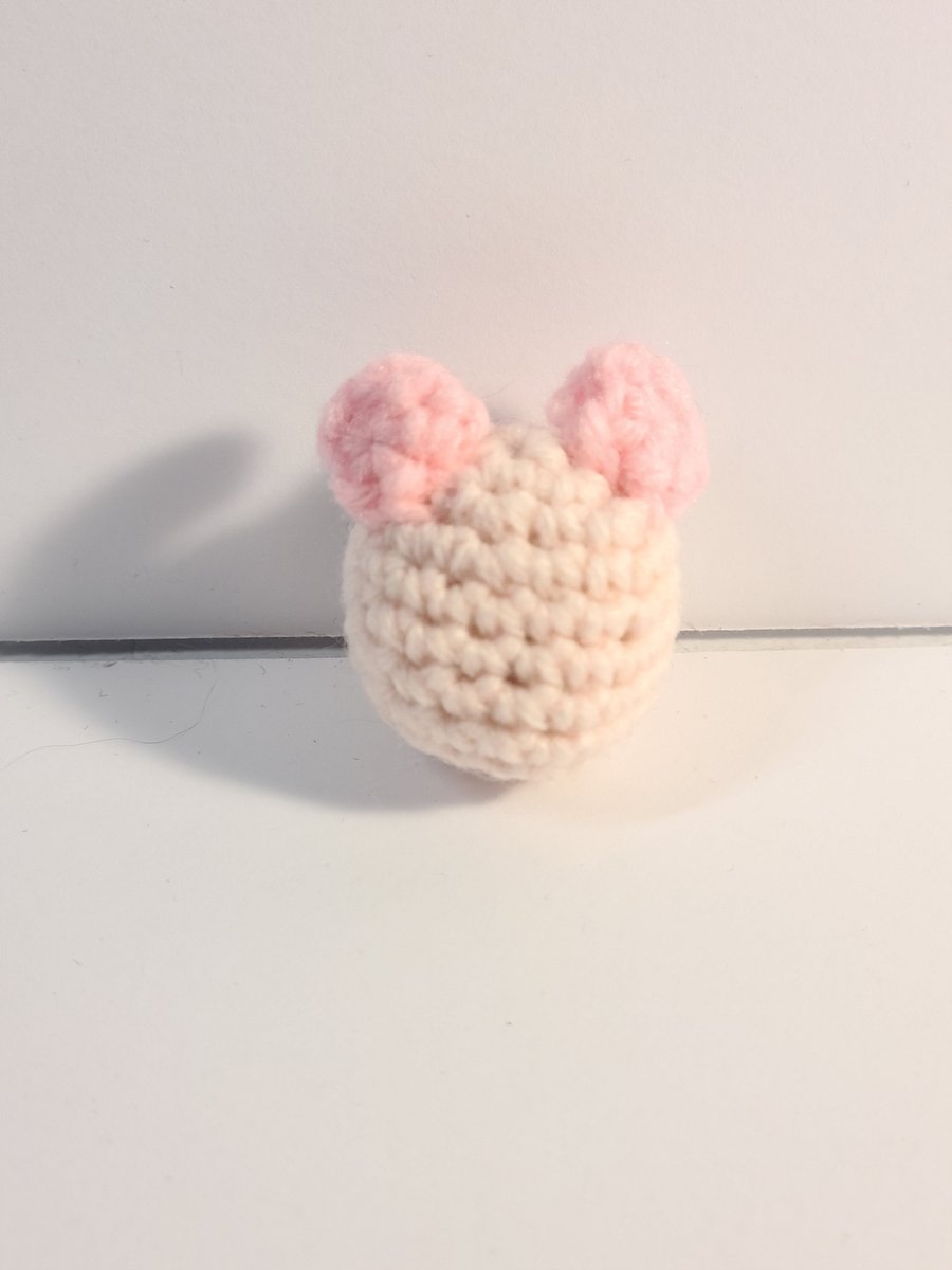 Handmade Amigurumi Mini Pig Head Stuffed Animal product image (5)