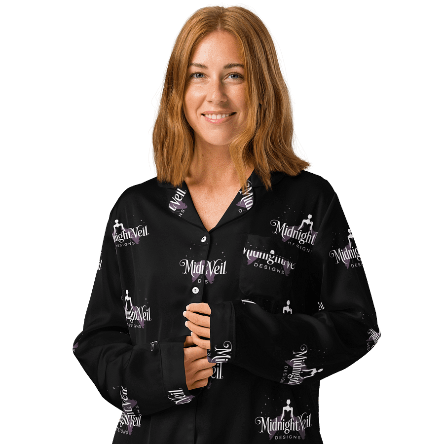 Midnight Veil Designs All-Over Print Women's Long Sleeve Pyjama Top - Black product image (3)