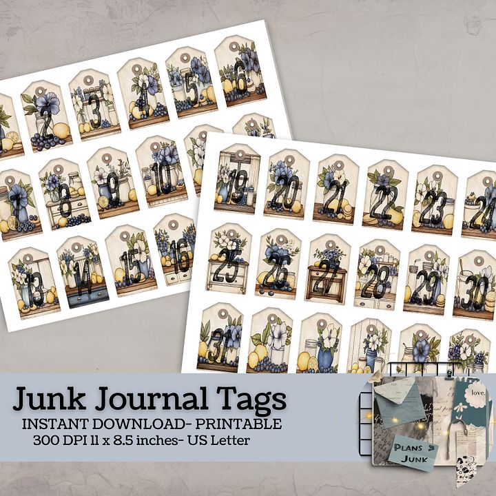 Blueberry Lemon Hibiscus - Printable Dated Tags V9 product image (1)