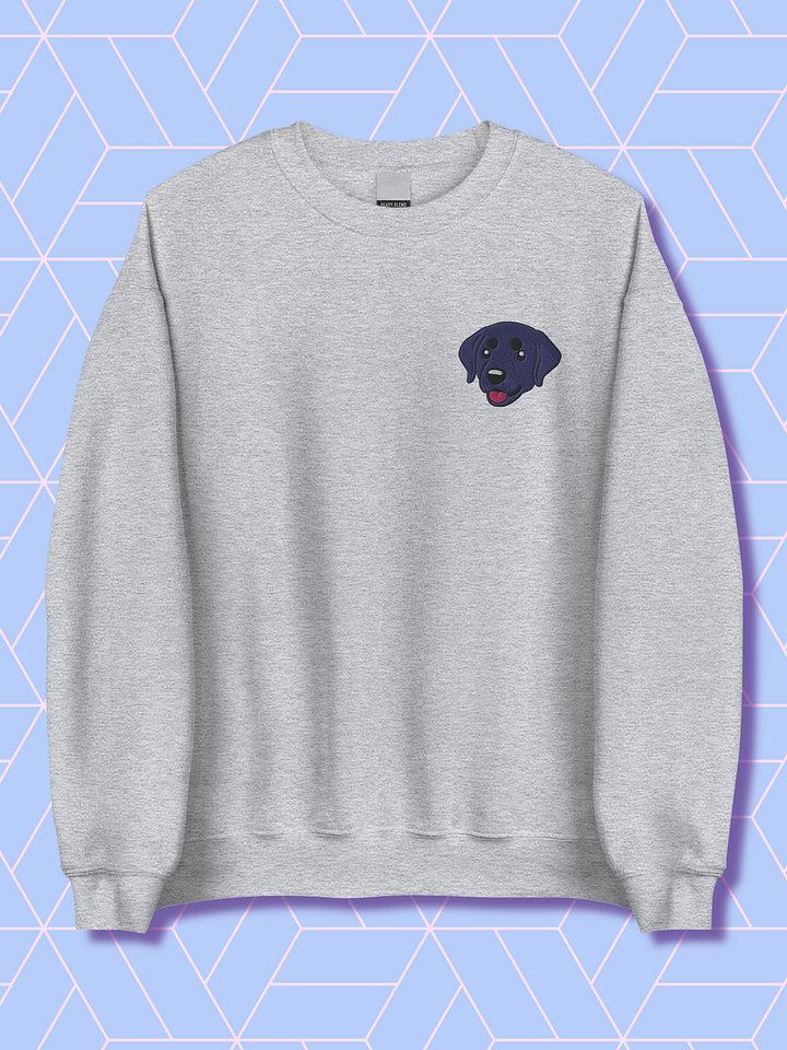 Happy Black Labrador Retrievers Pup Embroidered Crewneck Sweatshirt product image (1)