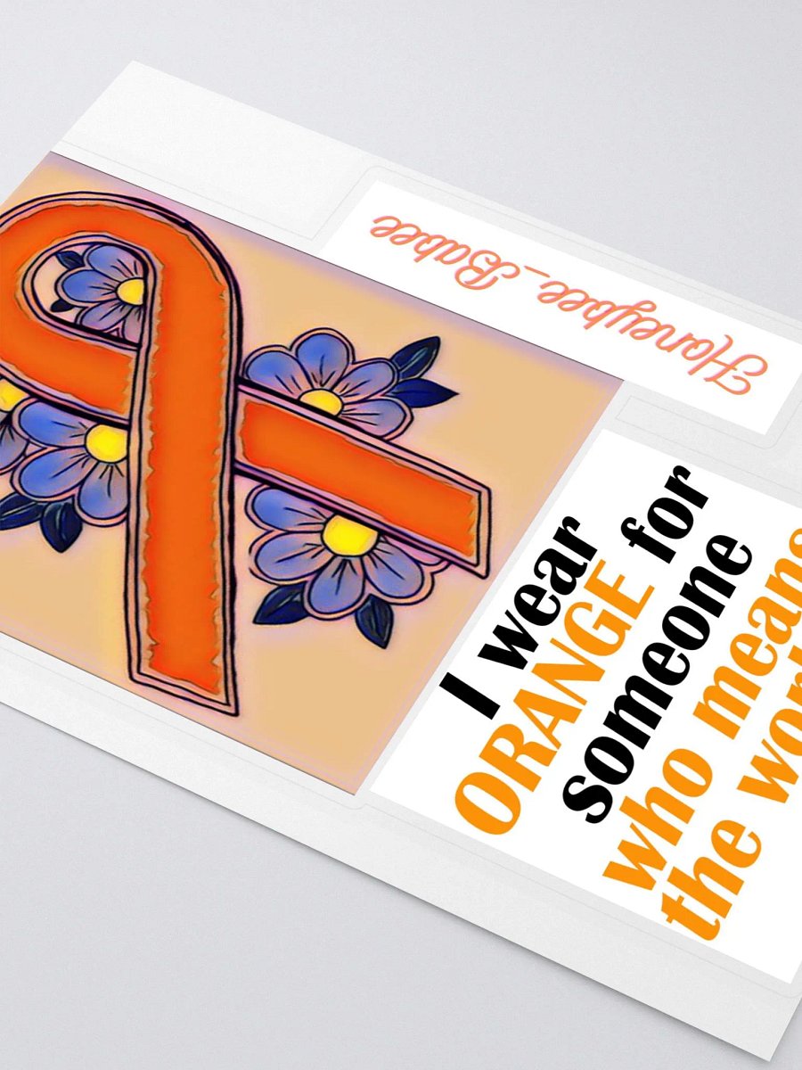 I wear Orange ribbon sticker product image (3)