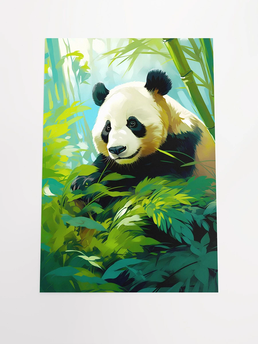 Cute Panda Bear Surrounded by Luscious Bamboo Wild Nature Matte Poster product image (3)