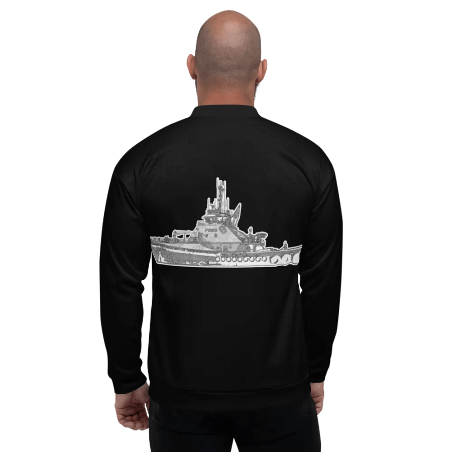 Foss Tugboat Sketch Black Bomber Jacket product image (6)
