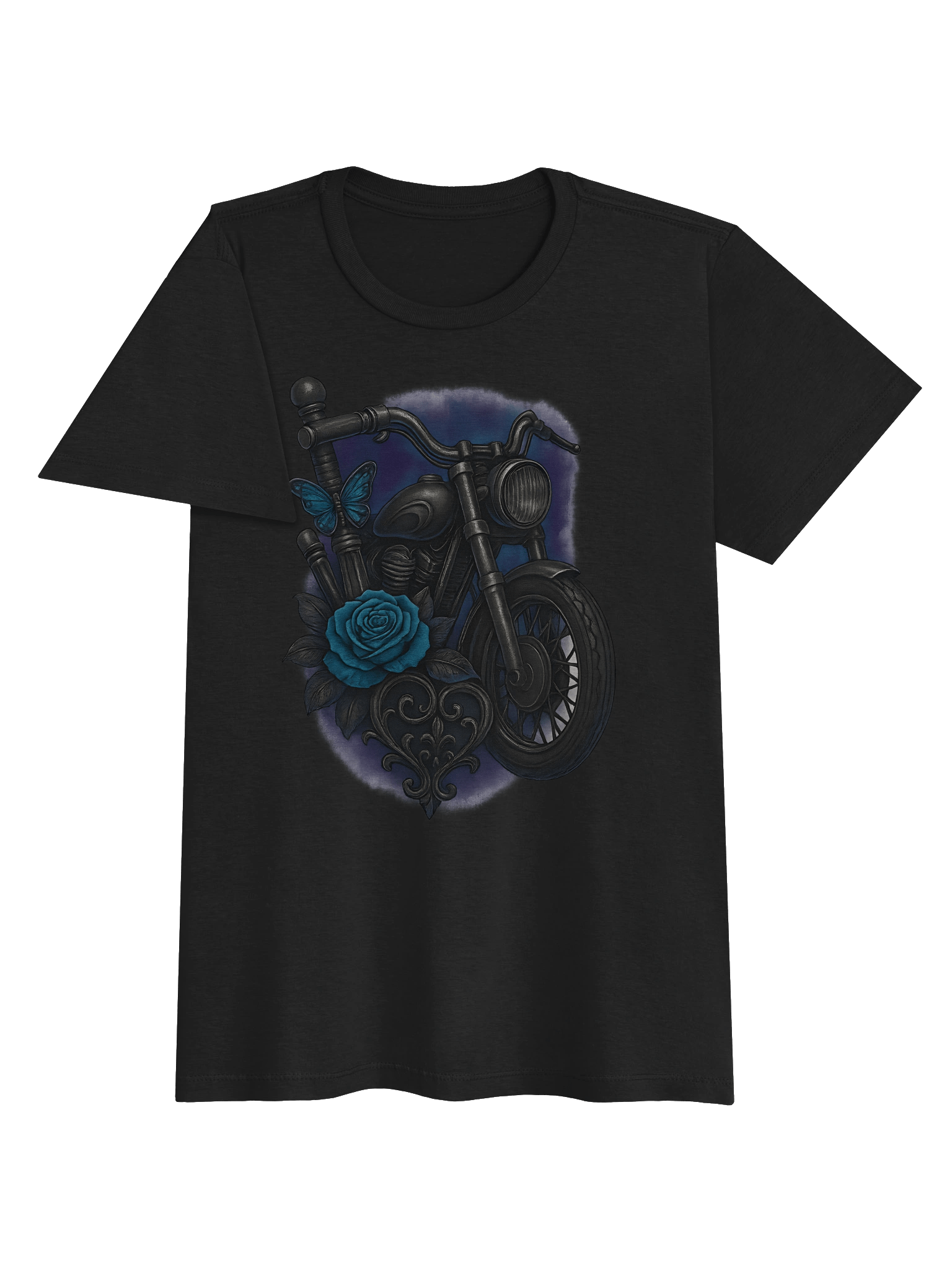 Throttle & Iron “Blue Rose Moto” Tee product image (6)