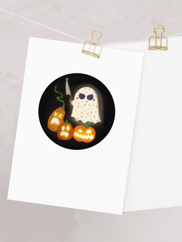 Little Ghost Pumpkin Carver - Greeting Card product image (3)
