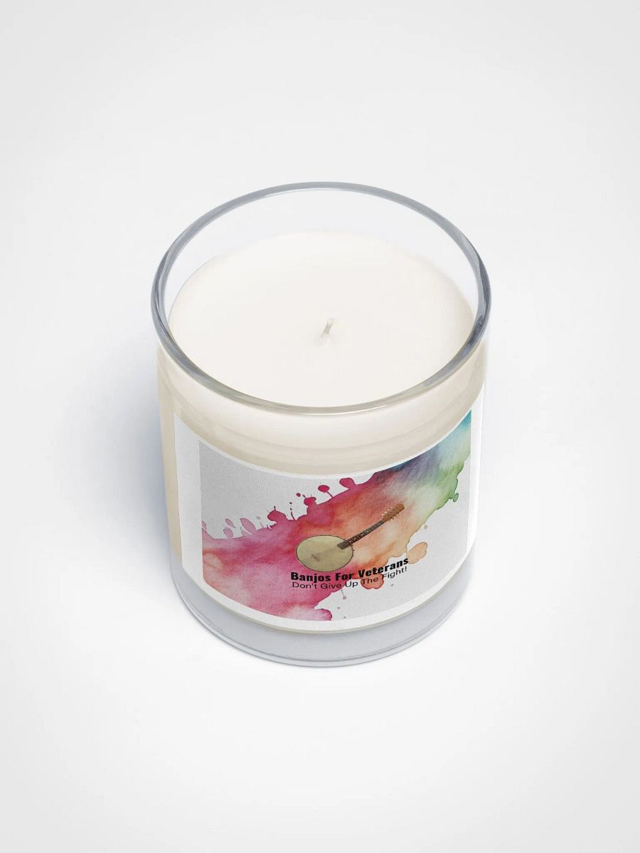 Banjos For Veterans (B4V) Artwork Soy Wax Candle In A Clear Glass Jar product image (3)