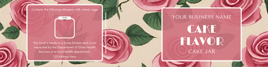 Classic Rose Cake Jar Label Templates product image (2)