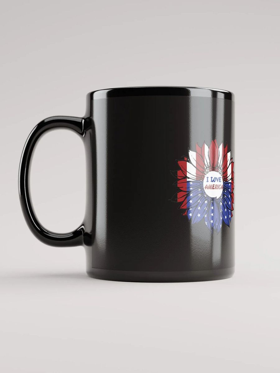Black coffee mug whith a design, I LOVE AMERICA. product image (3)