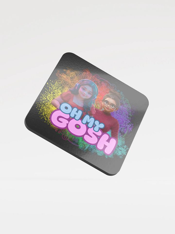 "Oh My Gosh" Glossed Cork Coaster product image (1)