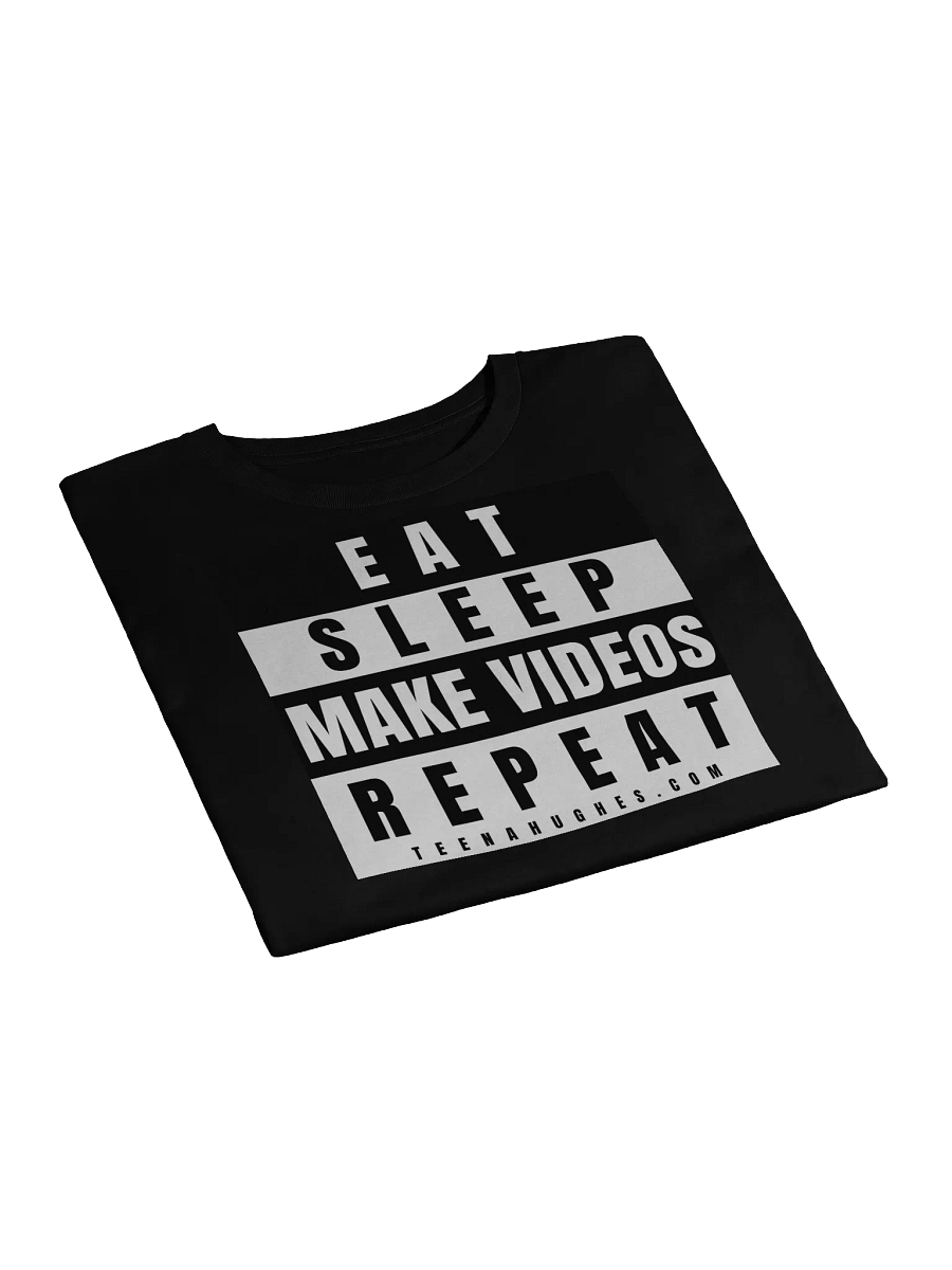 EAT • SLEEP • MAKE VIDEOS • REPEAT • BLACK CROP TOP T-SHIRT product image (7)