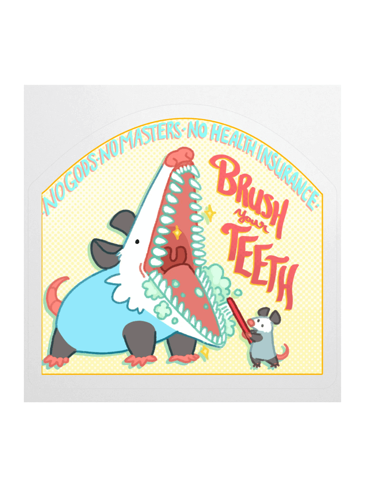 Brush your teeth possum sticker product image (1)