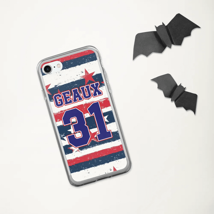 Geaux 31 - Vintage Stars & Stripes Pattern iPhone Clear Case product image (7)