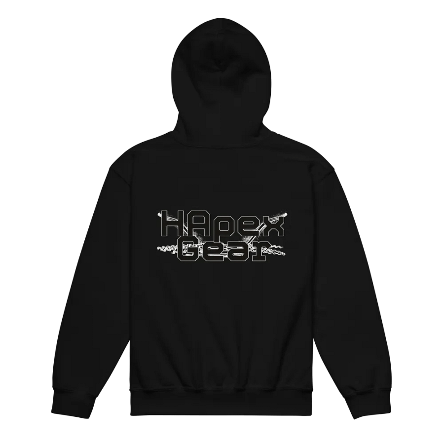 Youth Heavy Blend Hoodie - Embroidered - Black HApex Gear Black Logo product image (6)