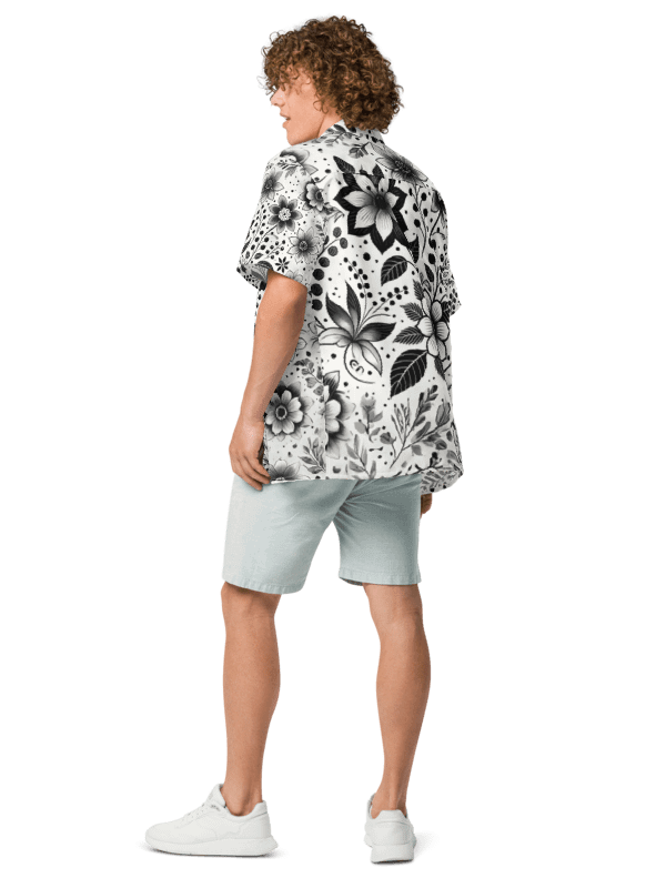 Monochrome Floral Hawaiian Shirt product image (3)