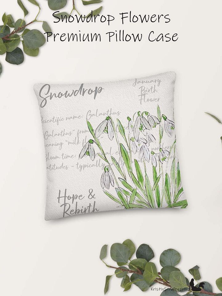 Snowdrop Flowers Premium Pillow Case product image (2)